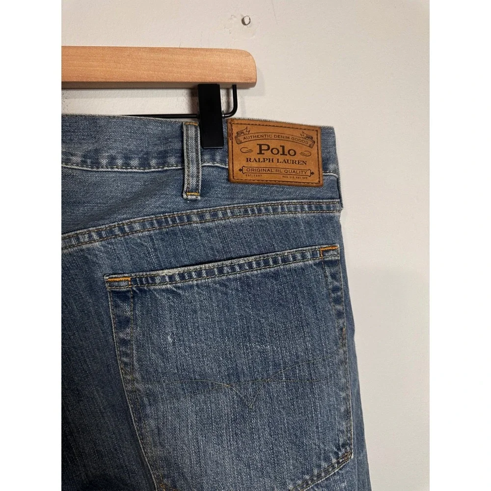 Polo Ralph Lauren Hampton Relaxed Straight‎ Jeans Stanton Wash Blue Mens 38x32